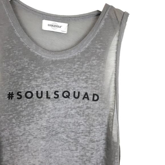 soulcycle Tops - Soulcycle Grey & Black Burnout Graphic Tank Top